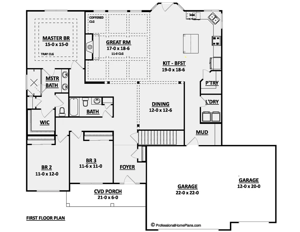 The Bromley main level floor plan